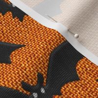 Halloween bats embroidery orange black