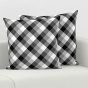 Black white tartan diagonal check Wallpaper