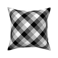 Black white tartan diagonal check Wallpaper