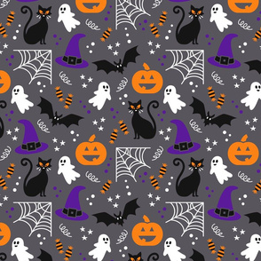 Halloween party grey orange purple