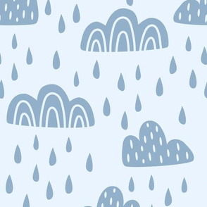 Clouds and rain (ice-blue) - large scale
