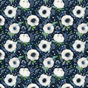 White anemone pattern