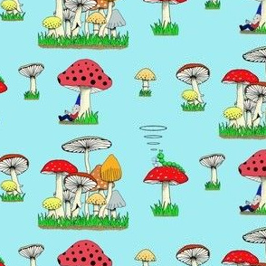 shroom toile multi blue