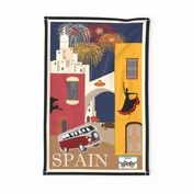 Vintage Travel (Spain) - tea towel