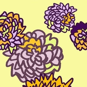 Gothic Yellow Chrysanthemums