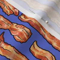 Bacon for breakfast and brunch on blue
