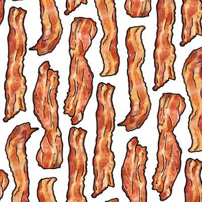 Bacon for breakfast and brunch on white