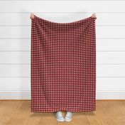 Large Dark Christmas Candy Apple Red Houndstooth Check