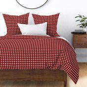 Large Dark Christmas Candy Apple Red Houndstooth Check