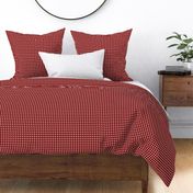 Dark Christmas Candy Apple Red Houndstooth Check