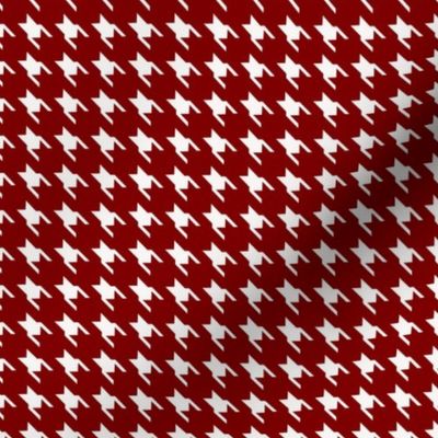 Dark Christmas Candy Apple Red Houndstooth Check