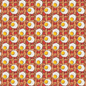 Bacon and Eggs Breakfast on Red, Large