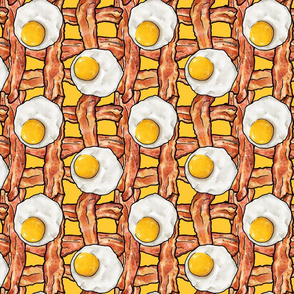 Bacon and Eggs Breakfast on Yellow, XL