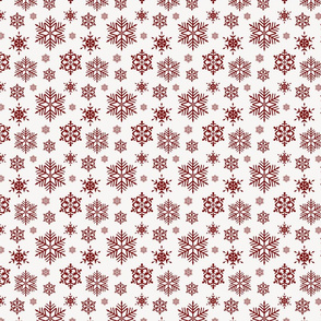 Dark Christmas Candy Apple Red Snowflakes on White