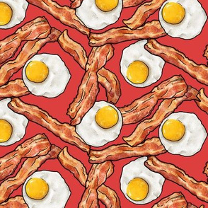 Bacon and Eggs on Red, Large