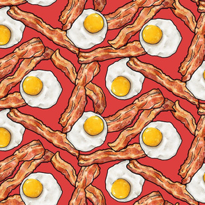 Bacon and Eggs on Red, XL