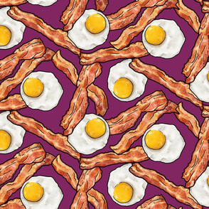 Bacon and Eggs on Purple, XL