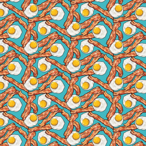 Bacon and Eggs on Teal, Large