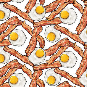 Bacon and Eggs on White, XL