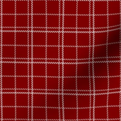 Dark Christmas Candy Apple Red Plaid Check with White