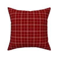 Dark Christmas Candy Apple Red Plaid Check with White