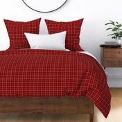 Dark Christmas Candy Apple Red Plaid Check with White