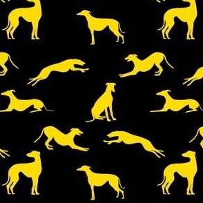 Greyt_Greyhound_Silhouettes_Yellow FFDC00_on Black