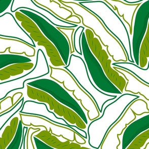 Banana leaves- Papercut- Green- Large Scale