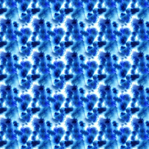 Watercolor Abstract Shapes in Blue cobalt shibori tie dye
