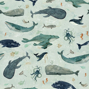 whales tales soft blue 