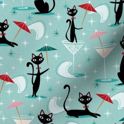 small - cocktail umbrella cats