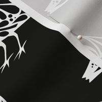 Gothic Halloween - white crows on black background