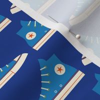 Blue High Tops - Small Fabric, 8" Wallpaper