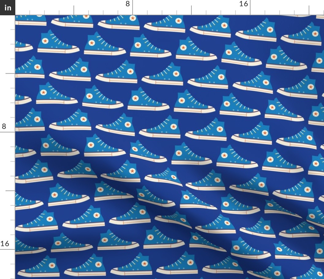 Blue High Tops - Small Fabric, 8" Wallpaper