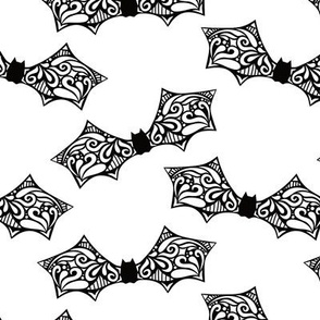 Gothic Halloween - black bats on black background