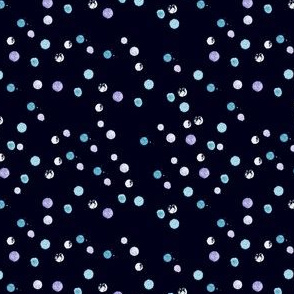 Blue and purple Watercolor Dots seamless on black
