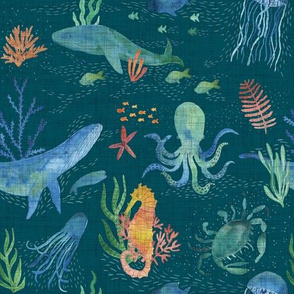 Medium scale - Sea creatures - teal