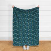 Small scale -sea creatures -teal
