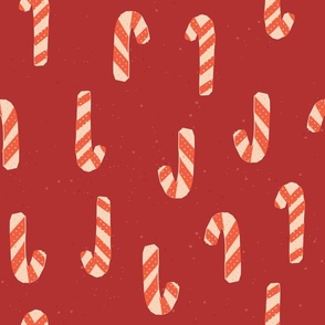 Retro Christmas - candy canes, large scale