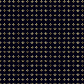 Napoleon's golden bees. Golden bees on black background in linear style