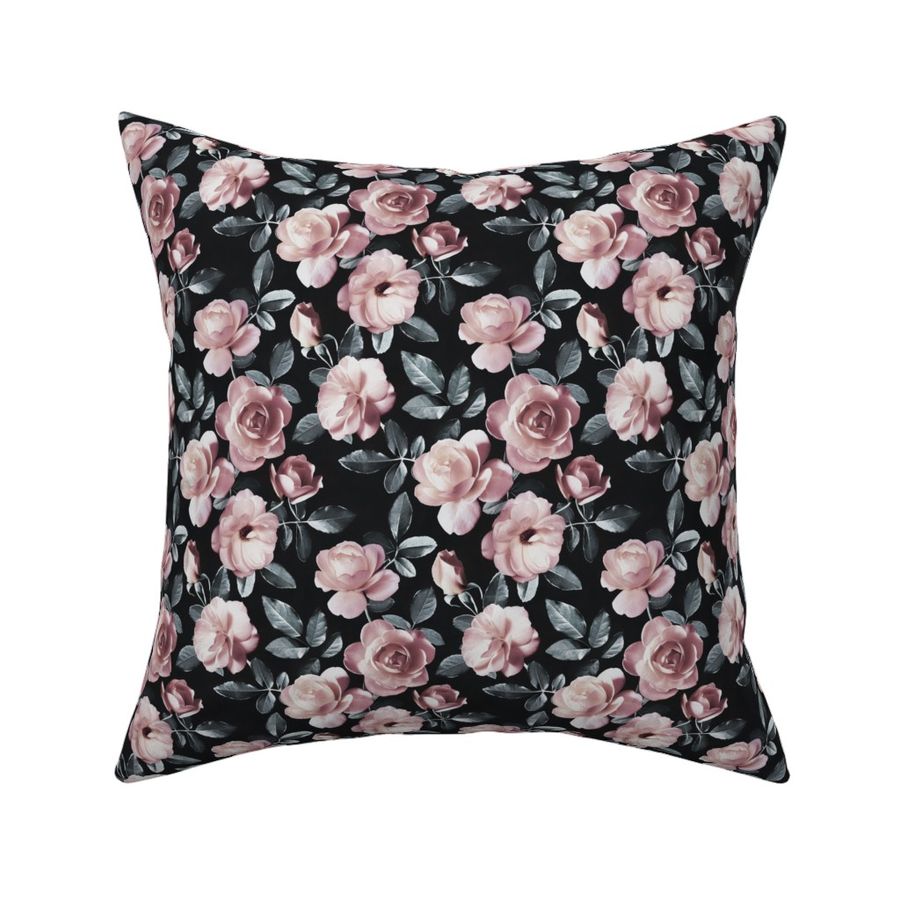 Old Fashioned Moody Roses in Dusty Pink and Grey - large