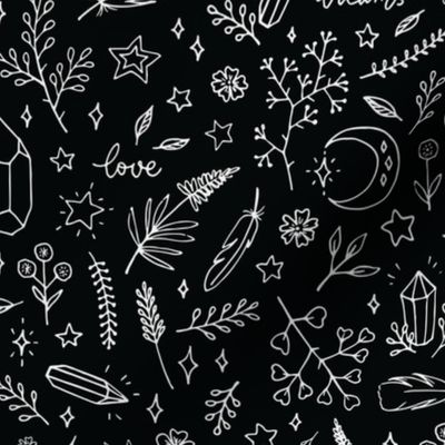 magic doodles on a black background