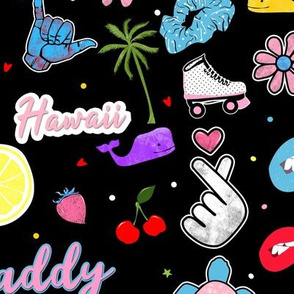 Vsco fun hawaii cherry scrunchies wale lips kiss flower groovy retro modern kids teens cool design trendy top