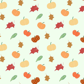 Fall Pumpkin Pattern on White