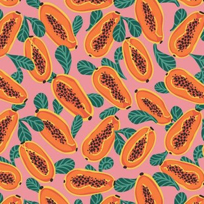 Papaya on pink