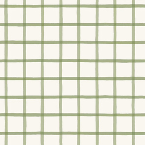 Window Pane Plaid Olive on Cream