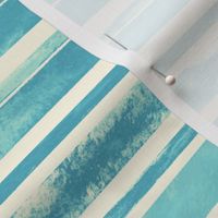 Perfect Cyan Watercolor Stripes 