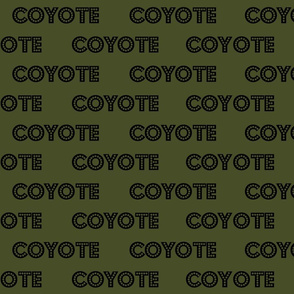 Black coyote text on green