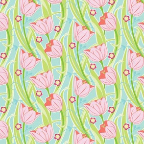 Tulip Friends - Pink 6" repeat