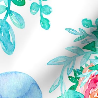 Lush Watercolor Floral with Sleepy Sloths - big